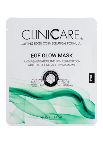 Clinicare EGF Glow Mask : Anti-Pigmentation & Skin Rejuvenating Tissue Mask with Hyaluronic Acid 