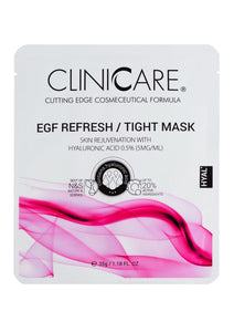 Clinicare EGF Refresh/Tight Anti-Ageing, Anti-Wrinkle & Skin Rejuvenation Mask with Hyaluronic Acid