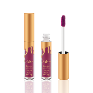 Oh My Glam Plush 6 Mini-Velvet Liquid Lipsticks Set Bright Plum